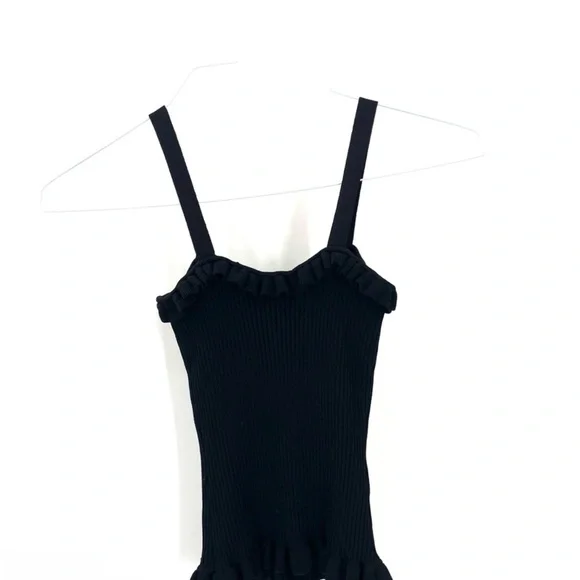 Cinq a Sept Black Ruffle Tank Top - Picture 4 of 6